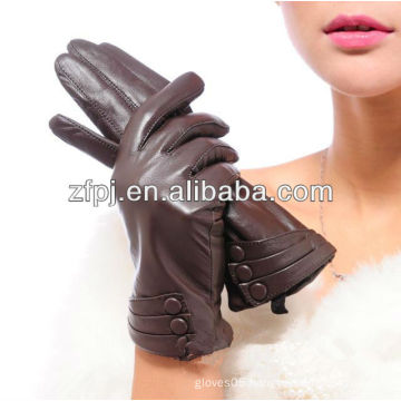 fashion sheepskin leather gloves with sewing machine